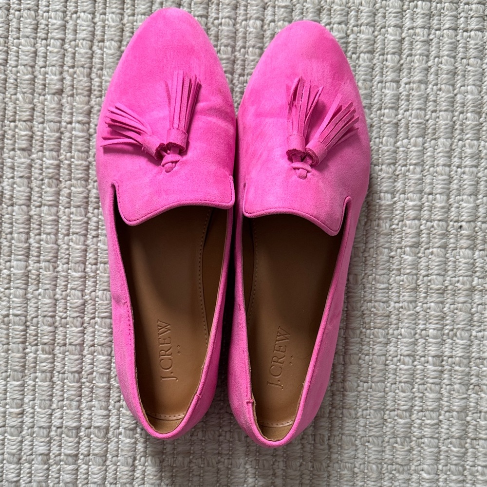 J. Crew Hot Pink Tassel Loafers
